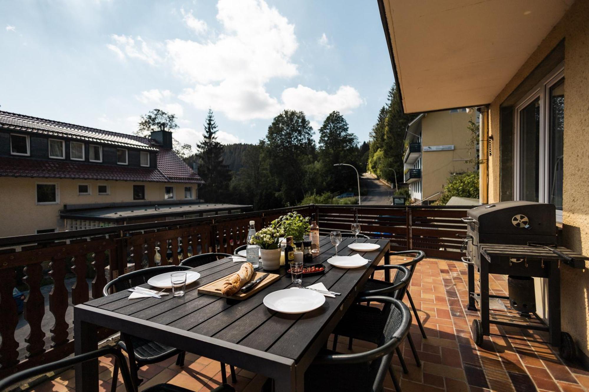 Apartmenthaus Am Waldrand- Kueche - Fruehstueck - Balkon Wildemann Dış mekan fotoğraf