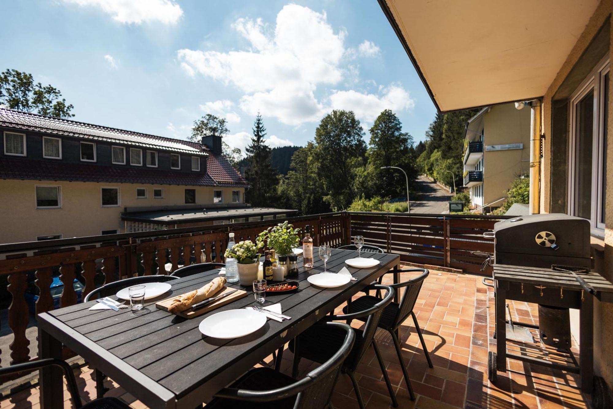 Apartmenthaus Am Waldrand- Kueche - Fruehstueck - Balkon Wildemann Dış mekan fotoğraf
